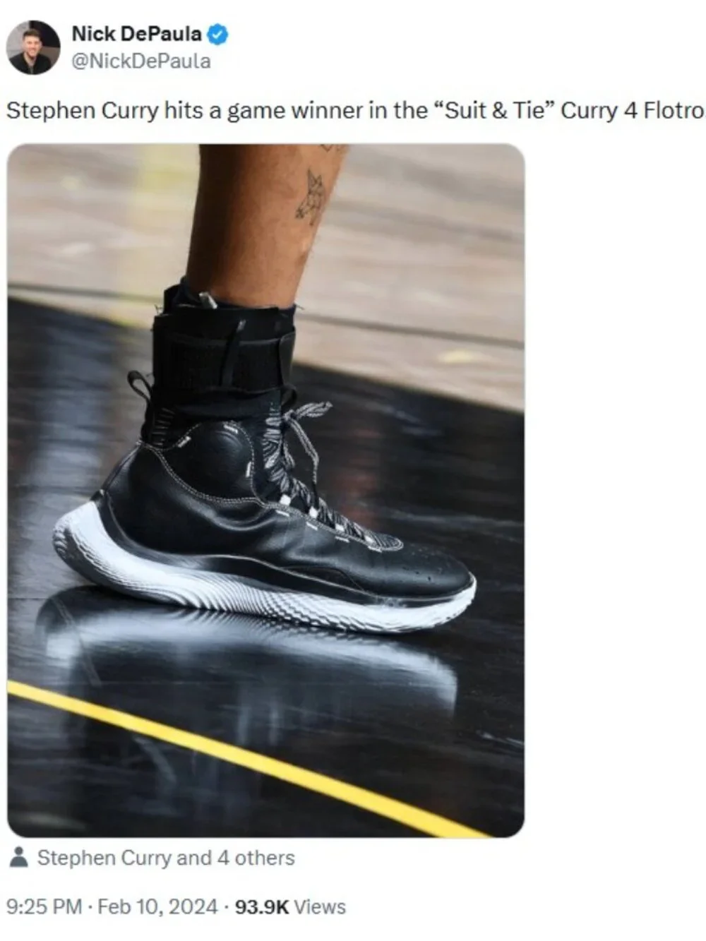 Under Armour 2024 Stephen Curry 4 FloTro 'Suit & Tie' Black & White